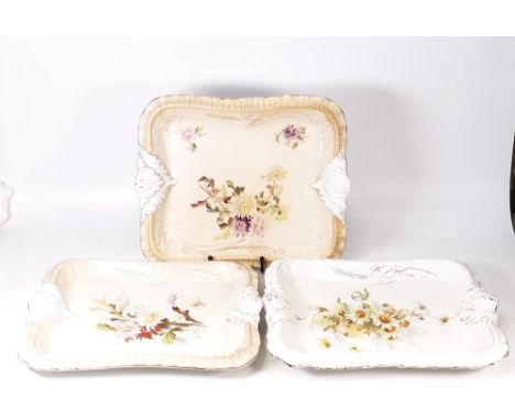 Three Carltonware Wiltshaw &amp; Robinson Ivory Blushware Bread Plates in the Christmas Cactus, Desgranges and Daisy Patterns