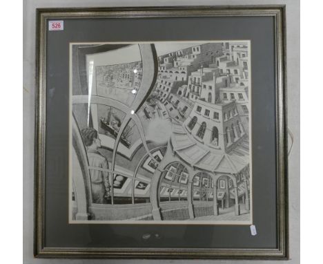 M. C. Escher, Limited Edition Facsimile Print, 'Print Gallery'. Height: 63cm Width: 63cm 