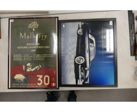 Two Framed Racing Themed Prints to include Mulberry Races For Historic Grand Prix Cars 1990 and a Danny Whitfield for Ford Pr