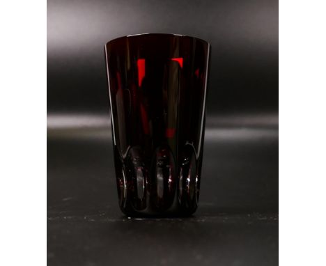 Boxed De Lamerie Fine Bone China Lead Crystal Undecorated Ruby Glass Shot Glasses x 6 