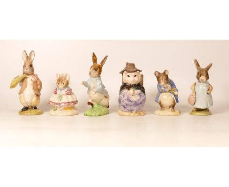 Beswick Beatrix Potter Figures to include BP10a Benjamin ate a Lettuce leaf, Bp10a The Old Women who lived in a shoe knitting