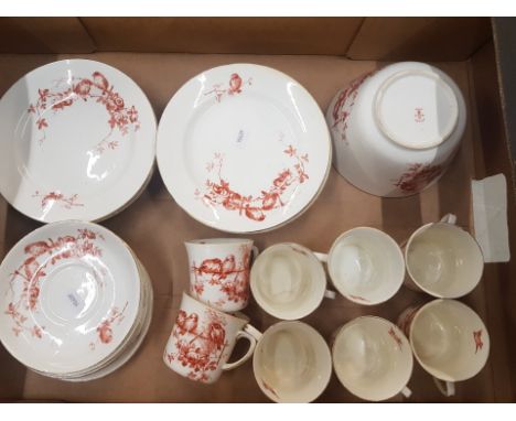 A collection of early 20th century Meir China teaware items to include cups, saucers, side plates and a sugar bowl (1 tray). 