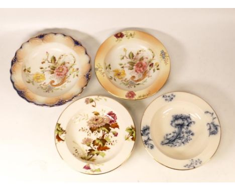 Three Carltonware Wiltshaw &amp; Robinson Ivory Blushware Dessert Bowls and one Blue &amp; White example in the Poppy, Rose &