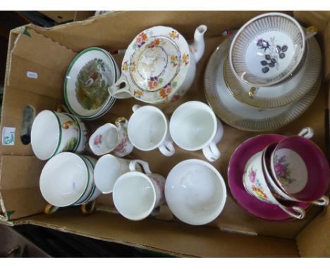 A Mixed Collection of Tea Ware Items to Include, 4 Spode 'Drawing The Dingle' Cappuccino Cups and Saucers, Paragon Elizabeth 