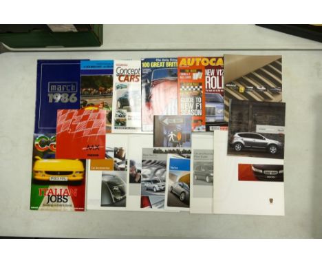 A collection of various 1990's to 2000's Motor Car Brochures  including March, Vauxhall, Rover together with magazines of sim