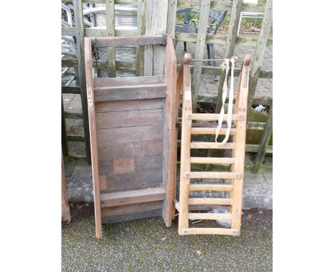 Gonland Branded Antique Child Sleigh &amp; similar home made item(2) 