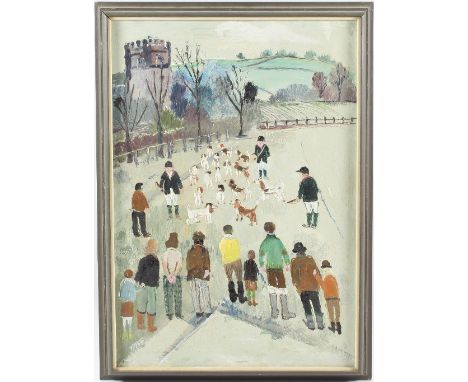Fred Yates (British 1922-2008)/Oaston Basset Hounds/signed/label verso states date purchased, December 1974/oil on board, 57.