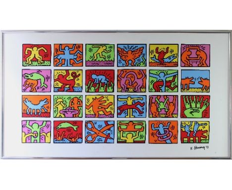 Keith Haring (American 1958-1990)/Retrospect, circa 1989/lithograph, 105cm x 189cm/see illustration Condition Report: Sheet w