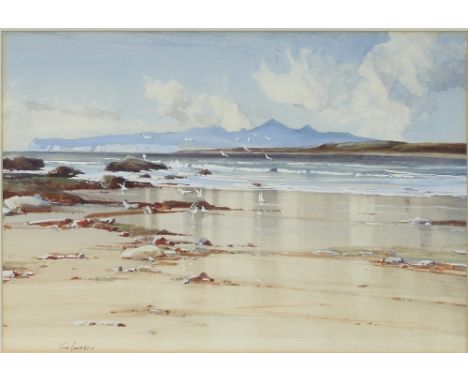 Tom Campbell (British 1865-1943)/Rhum from Ansaig/signed/watercolour and gouache, 26cm x 36cm and/John Fullwood FSA RBA (Brit