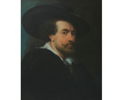 After Peter Paul Rubens and Rembrandt van Rijn/Self Portraits/a pair/pastel, 66cm x 51cm