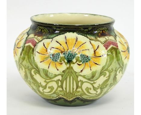 Mintons: an Art Nouveau jardinière, decorated stylised flowers, 22cm high