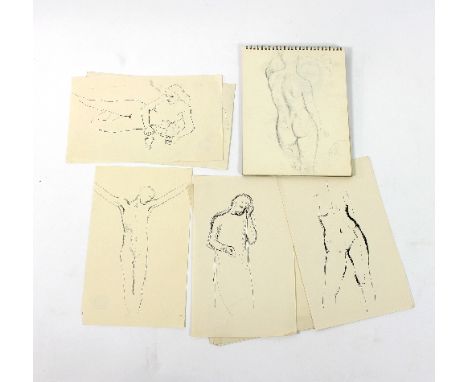 Barbara Dorf (1933-2016)/A ring bound sketch pad, mainly nude and portrait studies and ten line drawings of nudes