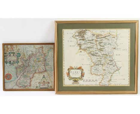 Robert Morden/Map of Derbyshire/hand-coloured etching, 36cm x 41.5cm/and another Gloucestershire map