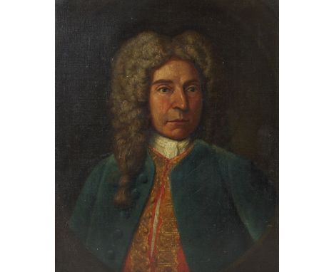 18th Century English School/General Kane/wearing a wig and green coat with brocade waistcoat/inscribed verso 'General Kane 17