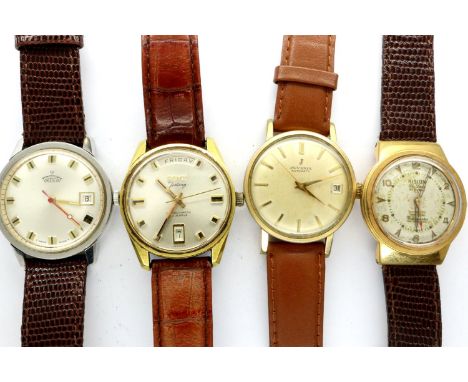 Four mechanical wristwatches, Camy, Trident, Juvenia and Hilson. P&amp;P Group 1 (£14+VAT for the first lot and £1+VAT for su