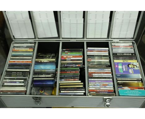 Aluminium carry case containing 150 plus CDs including Rock. P&amp;P Group 3 (£25+VAT for the first lot and £5+VAT for subseq