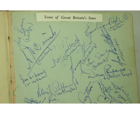 1950/51  Rugby League autograph album, mostly single signed pages to include Warrington, Salford, St Helens, Belle Vue Ranger
