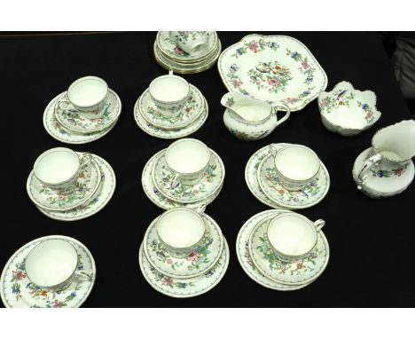 Aynsley tea service in the Pembroke pattern, thirty five pieces, slight wear to gilt and some use marks throguhout. Not avail