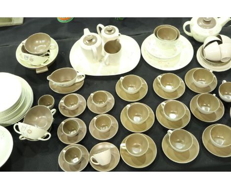 Large selection of Poole pottery dinner and teaware, eighty eight pieces, light use marks and surface scratches. Not availabl