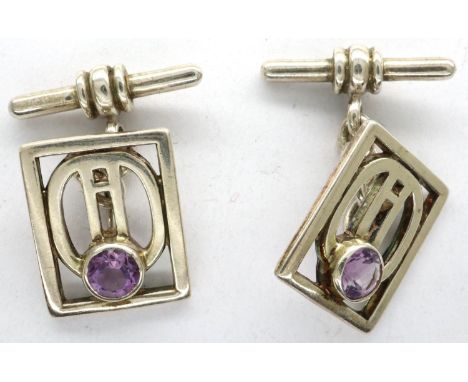 Pair of Rennie Mackintosh cufflinks. P&amp;P Group 1 (£14+VAT for the first lot and £1+VAT for subsequent lots) 