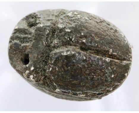 Early Egyptian scarab beetle talisman, L: 13 mm. P&amp;P Group 0 (£5+VAT for the first lot and £1+VAT for subsequent lots) 