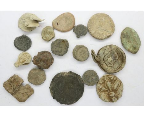 Quantity of workhouse medieval lead seals. P&amp;P Group 0 (£5+VAT for the first lot and £1+VAT for subsequent lots) 