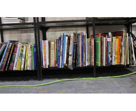 Three shelves of railway and steam engine related books. Not available for in-house P&amp;P 