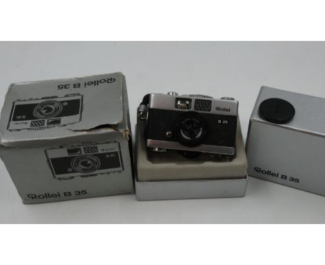 Rollei B35 with Carl Zeiss Trinotar lens, boxed with manual. UK P&amp;P Group 2 (£20+VAT for the first lot and £4+VAT for sub