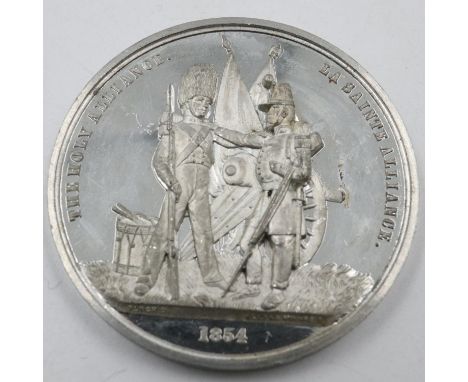 1854 Holy Alliance (England and France) medallion, Crimean war. UK P&amp;P Group 1 (£16+VAT for the first lot and £2+VAT for 