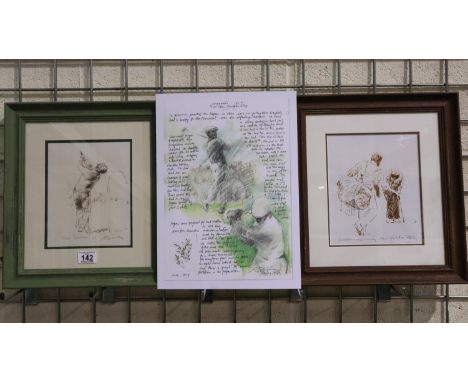 Harold Riley (1934-2023): two artist signed limited edition prints, Jack Nicklaus '66 (image 17 x 22cm, overall 34 x 39cm), N