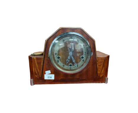 ART DECO MANTLE CLOCK AND PENDULUM 