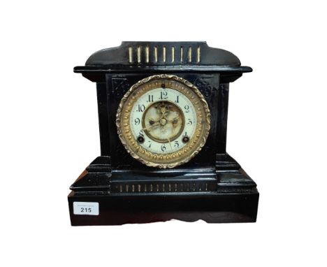ANTIQUE CAST IRON MANTLE CLOCK 