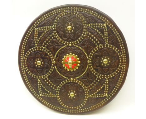 Replica Scottish Highlander's Targe by Joe Lindsay, based on an original targe depicted in 'Drummonds Ancient Scottish Weapon