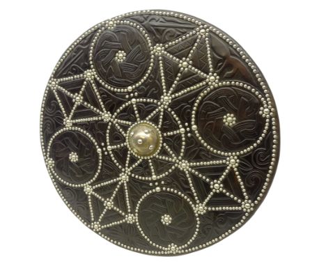 Replica Scottish Highlander's Targe by Joe Lindsay, based on an original targe which belonged to the Duke of Gordon, the wood