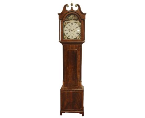 George lll inlaid mahogany longcase clock, arched painted dial with subsidiary seconds and date, inscribed 'J. Anderson Westh