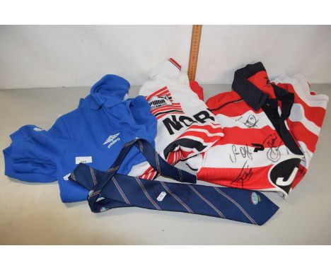 Rugby Interest - A signed Wigan shirt together with various others