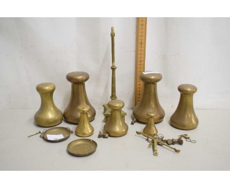 A group of Avery and other brass weights and small beam scales