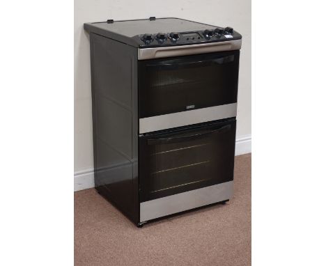 Zanussi ZCV46330XA electric cooker, double oven, with four hob plates, W55cm (This item is PAT tested - 5 day warranty from d