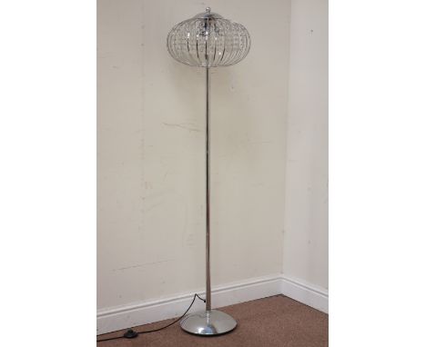 Polished metal standard lamp, H156cm (This item is PAT tested - 5 day warranty from date of sale) 
 Condition Report Click he