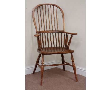 Late 20th century elm double hoop and stick back Windsor armchair Condition Report Click here for further images, condition, 