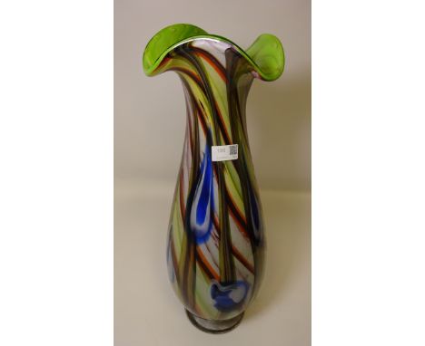 Tall Murano type art glass vase, H 55cm  Condition Report Click here for further images, condition, auction times & delivery 