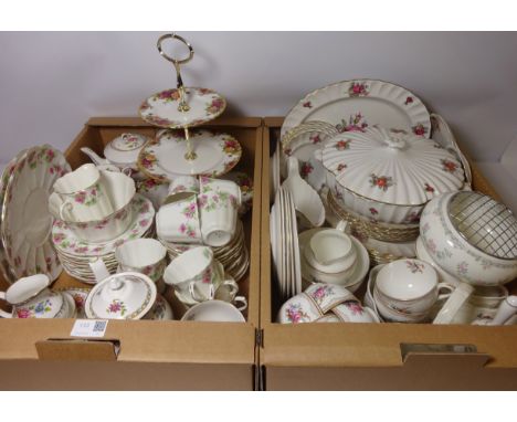 Spode dinnerware including a large tureen, six place settings, Royal Albert 'Old Country Roses' three tier cake stand, other 