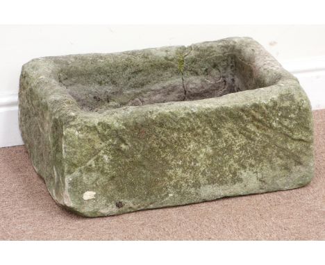 Rectangular stone trough, 39cm x 51cm Condition Report Click here for further images, condition, auction times & delivery cos