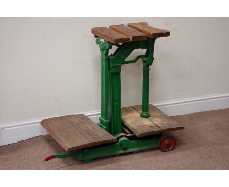 John White & Son of Auchtermuchty cast iron and wood weighing scales Condition Report Click here for further images, conditio