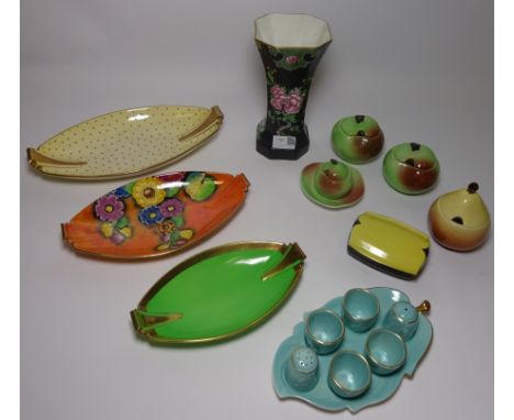 Carltonware Kang Hsi vase, egg cup set, preserve pots etc  Condition Report Click here for further images, condition, auction