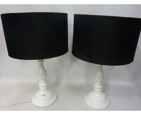 Pair of modern table lamps, H62cm including shade (This item is PAT tested - 5 day warranty from date of sale)  Condition Rep