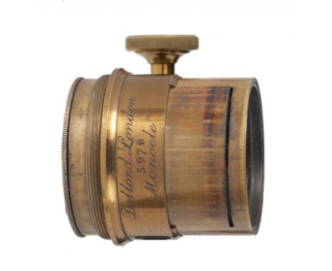 AN UNUSUAL VICTORIAN BRASS SOFT FOCUS PORTRAIT CAMERA LENS, DOLLOND LONDON, "MONOCLE" NO 5976, C1870 approx 5cm diam, for use