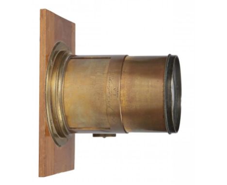 A BRASS PETZVAL PORTRAIT CAMERA LENS, J H DALLMEYER LONDON, 2A PATENT NO 52711, C1890 3 ½ inches diam for use with Waterhouse