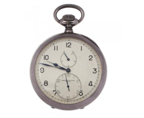 A GERMAN, THIRD REICH, MILITARY ISSUE INTERNATIONAL WATCH CO NICKEL PLATED SECOND CLASS DECK WATCH SUPPLIED TO THE KREIGSMARI