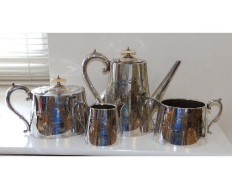 A four piece Victorian EP presentation tea service – 'Rev. Charles T. Ward by the Parishioners of Weeting'